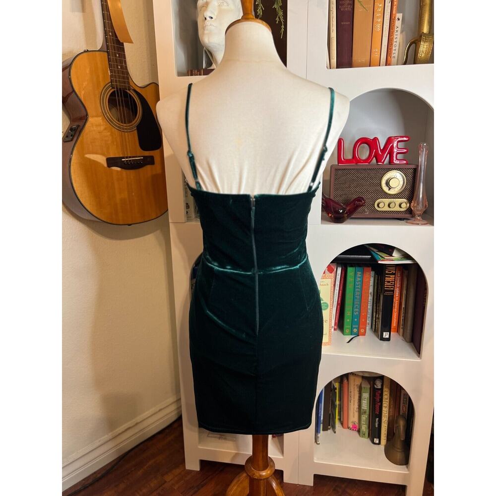 Trixxi Womens Green Velvet Sweetheart‎ Mini Cocktail Dress Sz S NWOT Retro Party - Picture 4 of 10